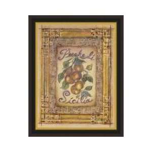 Peaches Of Sicily Framed Canvas Giclee 