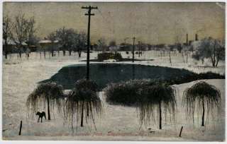 1909 Winter in Riverside Park Logansport IN Indiana Cass County  