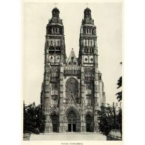  1922 Print Tours Cathedral Flamboyant France Gatien Romanesque 