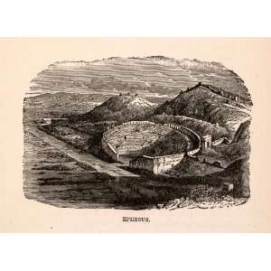 1873 Wood Engraving Theater Roman Turkey Ionian 