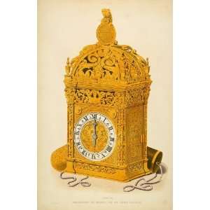  1858 Lithograph Anne Boleyn Henry VIII Clock Weight   Hand 