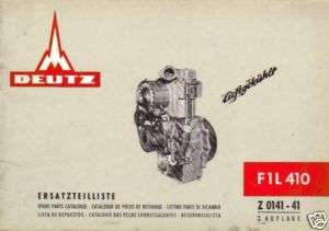 Deutz F1L 410 Engine Spare Parts Catalog  