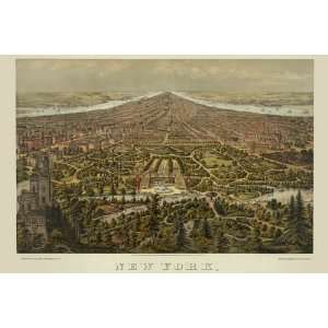  Birdseye view of Manhattan, New York 1873 12 x 18 Poster 