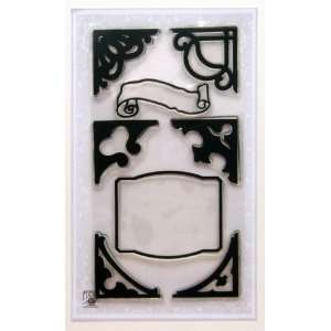  Frames Corners Borders Clear Stamps Set Arts, Crafts 