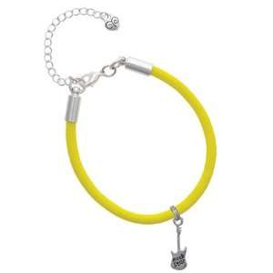  Rock Star Guitar Charm on a Yellow Malibu Charm Bracelet 