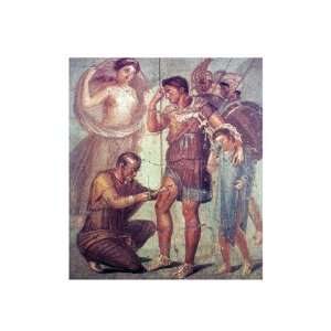  The doctor Japyx heals Aeneas, sided by aphrodite mural 