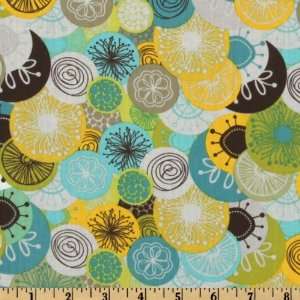  44 Wide Brook Allover Cirlces Turquoise Fabric By The 