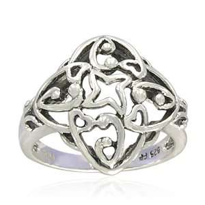    Sterling Silver Celtic Ornate Filigree Ring, Size 7 Jewelry