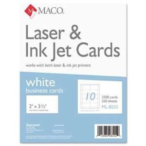  Business Cards, Laser/Inkjet, 3 1/2 quot;x2 quot;, 2500/BX 