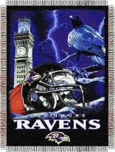 Baltimore Ravens NFL Tapestry Afghan Throw Blanket, NEW  