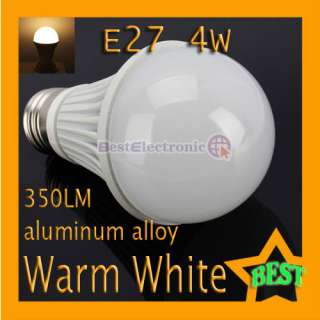 E27 4W 350LM 85 265V High Light Warm White LED Lamp Light Bulb  