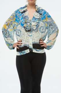 1450 New Size Small Roberto Cavalli Womens Top Blouse Shirt 