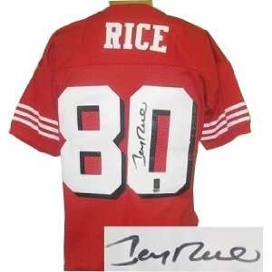 Jerry Rice Autographed/Hand Signed San Francisco 49ers Shadow # Jersey 