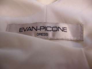 EVAN PICONE Ivory Beaded Stretch Jersey V Neck Spandex Cocktail dress 