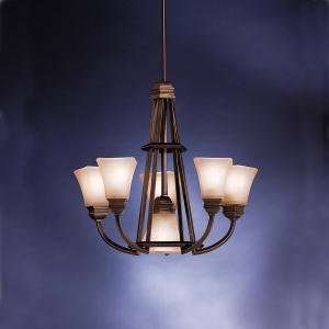 By Kichler Polygon Collection Oiled Bronze Finish Chandelier 6 Light 