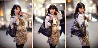 Korean Style Lady Hobo Tote PU Leather Shoulder Bag Handbag Purse muti 
