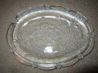   Oval Angels, Christmas Trees & Stars Clear & Frosted Glass Plate Dish