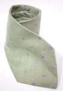 GIANNI VERSACE Green Geometric Print Silk Neck Tie  