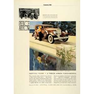  1931 Ad Pierce Arrow Automobile Convertible Sedan Tan 