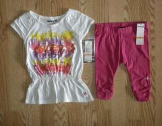 NWT BABY GIRLS SZ 12M HURLEY SHIRT & PANTS OUTFIT $44  