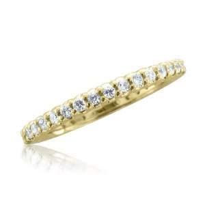  Pave Diamond Eternity Ring in 18k Yellow Gold Wedding Band 