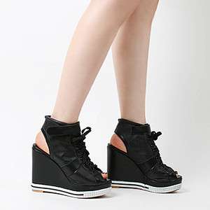   Strap Open Toe Sneakers Platform Wedge High Heel Shoes US 5~8  