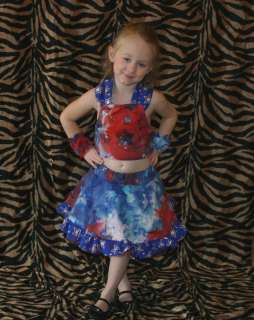 HiPpIe GiRl PaGeAnT CaSuAl ReD WhItE & BlUe SiZe 4/5  