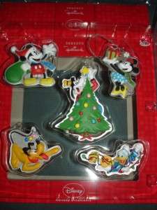 LOT 5 Hallmark SET Mickey Mouse Minnie Ornaments NEW pluto donald 
