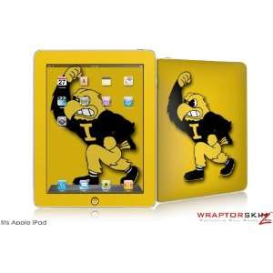  iPad Skin   Iowa Hawkeyes Herky on Gold   fits Apple iPad 