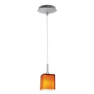 Omega Low Voltage Pendant with Hermes Glass in Brushed Steel Glass 