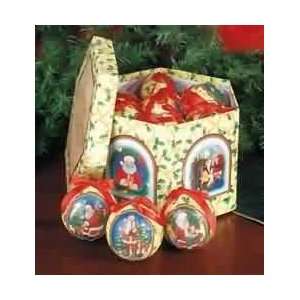  Santa Items Beige , Santa Holiday Ornaments, Set of 12 