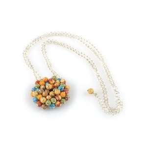  Viva Beads Pumpkin Spice Flat Cluster Necklace Jewelry