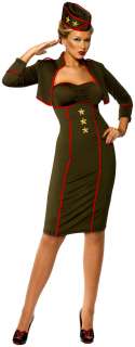 Sexy Army Military Girls Fancy Dress Outfit Ladies Uniform Costume 