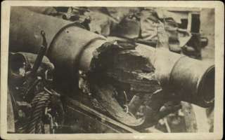 WWI Cannon Destroyed Military Real Photo c1910 Postcard  