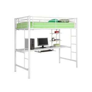   Twin / Workstation Bunk Bed   White by Walker Edison