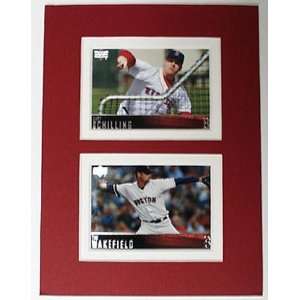  Curt Schilling and Tim Wakefield Trading Cards Framed As a 