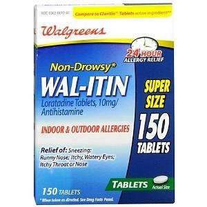   Wal Itin 24 Hour Allergy Relief Tablets, 150 ea 