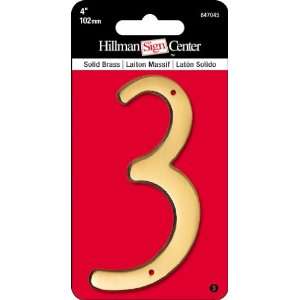 The Hillman Group 847045 4 Inch Traditional Solid Brass House Number 