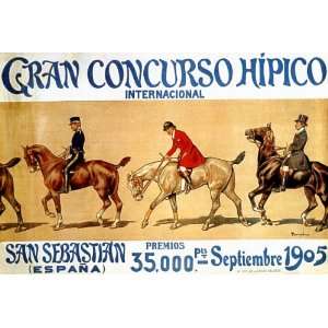   GRAN CONCURSO HIPICO 1905 SPORT SPAIN VINTAGE POSTER