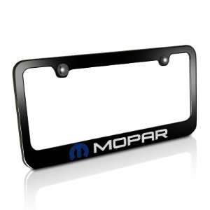 Mopar Logo Black Metal License Plate Frame