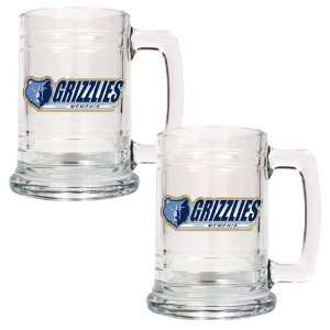  Memphis Grizzlies 2pc 15oz Glass Tankard Set Sports 