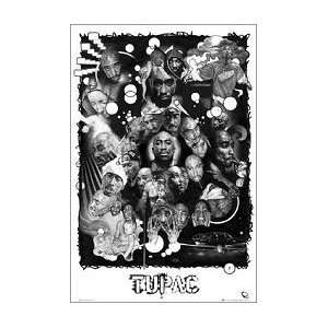  2PAC Collage Music Poster