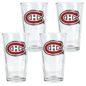 Montreal Canadiens NHL 4pc Pint Ale Glass Set  Sports 