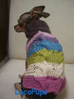 XS 3 4 LBS DOG SWEATER CABLE STYLE CHIHUAHUA YORKIE  