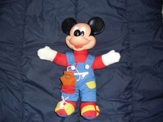 Vintage Mickey Mouse Plush Learn Dress Activity Doll  