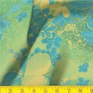  58 Wide Printed Chiffon Lime Light Bouquet Fabric By The 