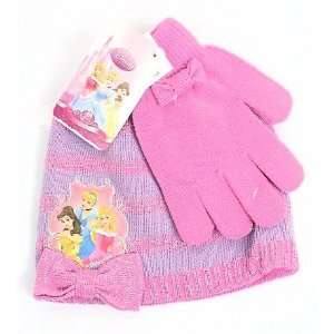  Disney Princes Girls Pink Winter Hat and Gloves Set Toys & Games