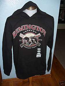 Remington Black Hooded/Hoodie Sweat Shirt Hunting MED  