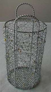 Hand Crafted Silver Metal Mesh Wine Bottle Holder  