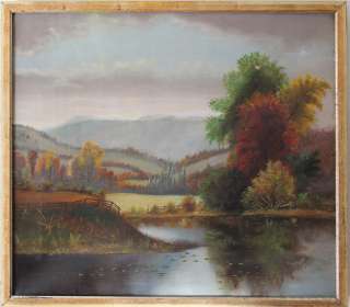 Hudson River School Antique Painting Landscape 19th century Mystery 